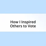 How I Inspired Others to Vote
