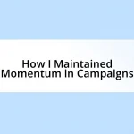 How I Maintained Momentum in Campaigns