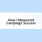 How I Measured Campaign Success