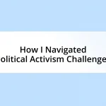 How I Navigated Political Activism Challenges