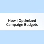 How I Optimized Campaign Budgets