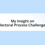 My Insight on Electoral Process Challenges