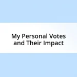My Personal Votes and Their Impact