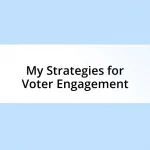 My Strategies for Voter Engagement