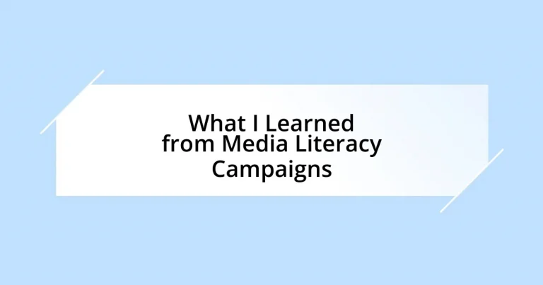 What I Learned from Media Literacy Campaigns