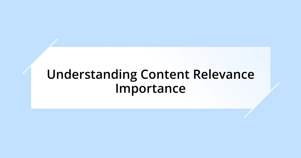 Understanding Content Relevance Importance