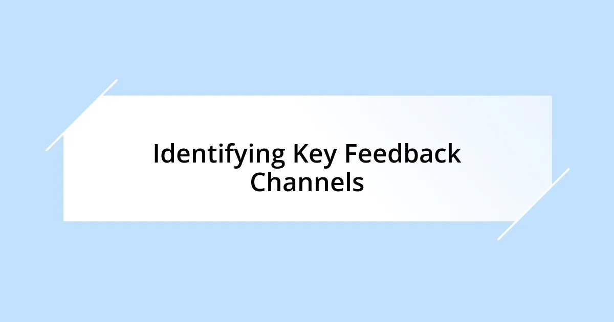 Identifying Key Feedback Channels